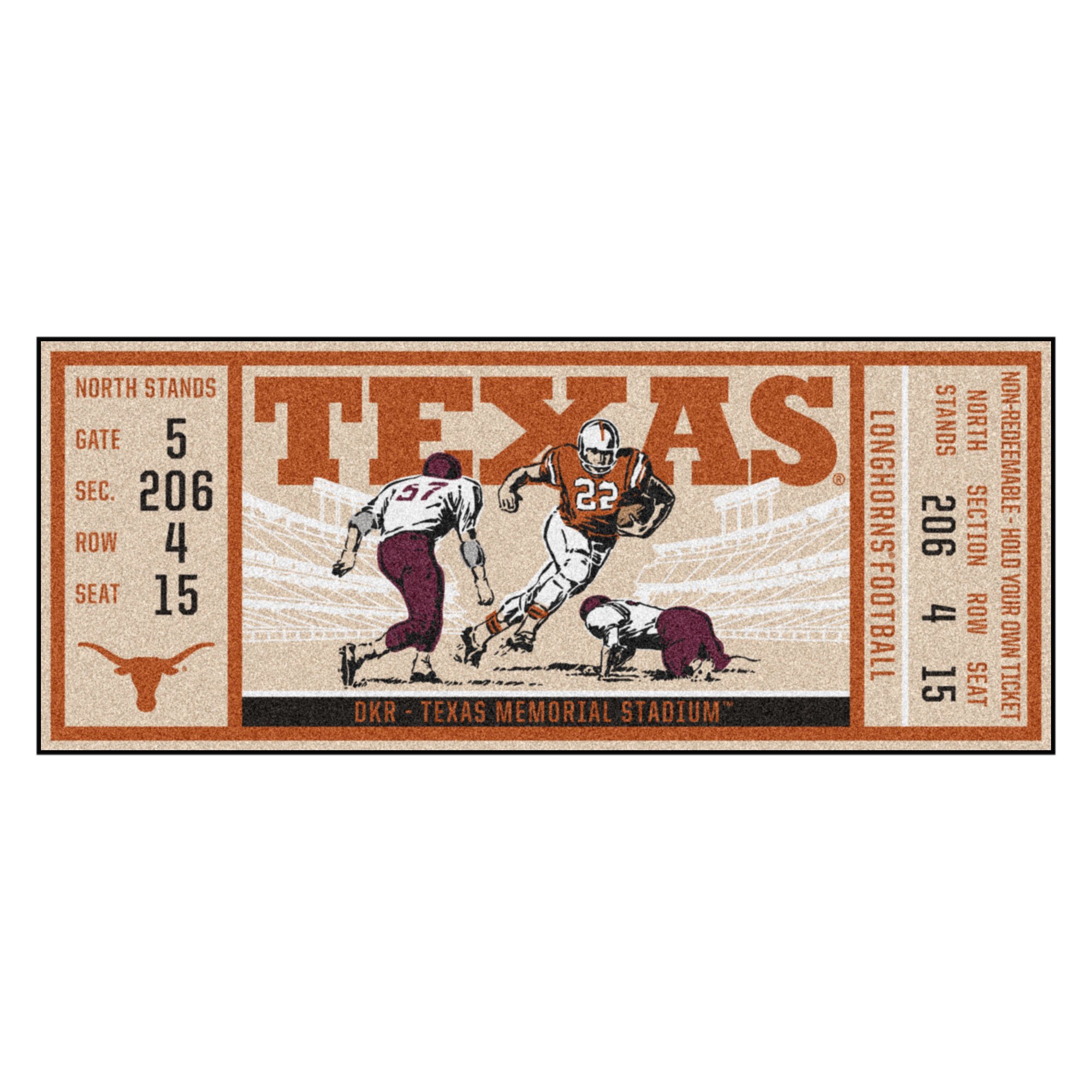 Texas Blue Longhorns Ticket Runner Mat 29.5 x 72