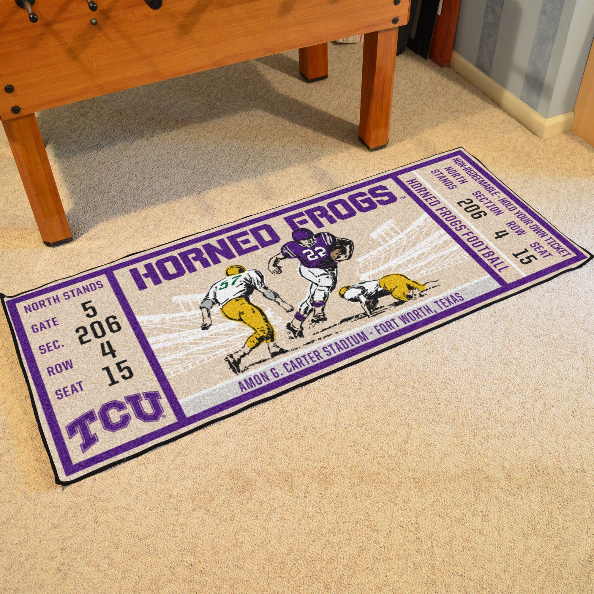 Texas Christian Horned Frogs Ticket Runner Mat - 29.5 x 72