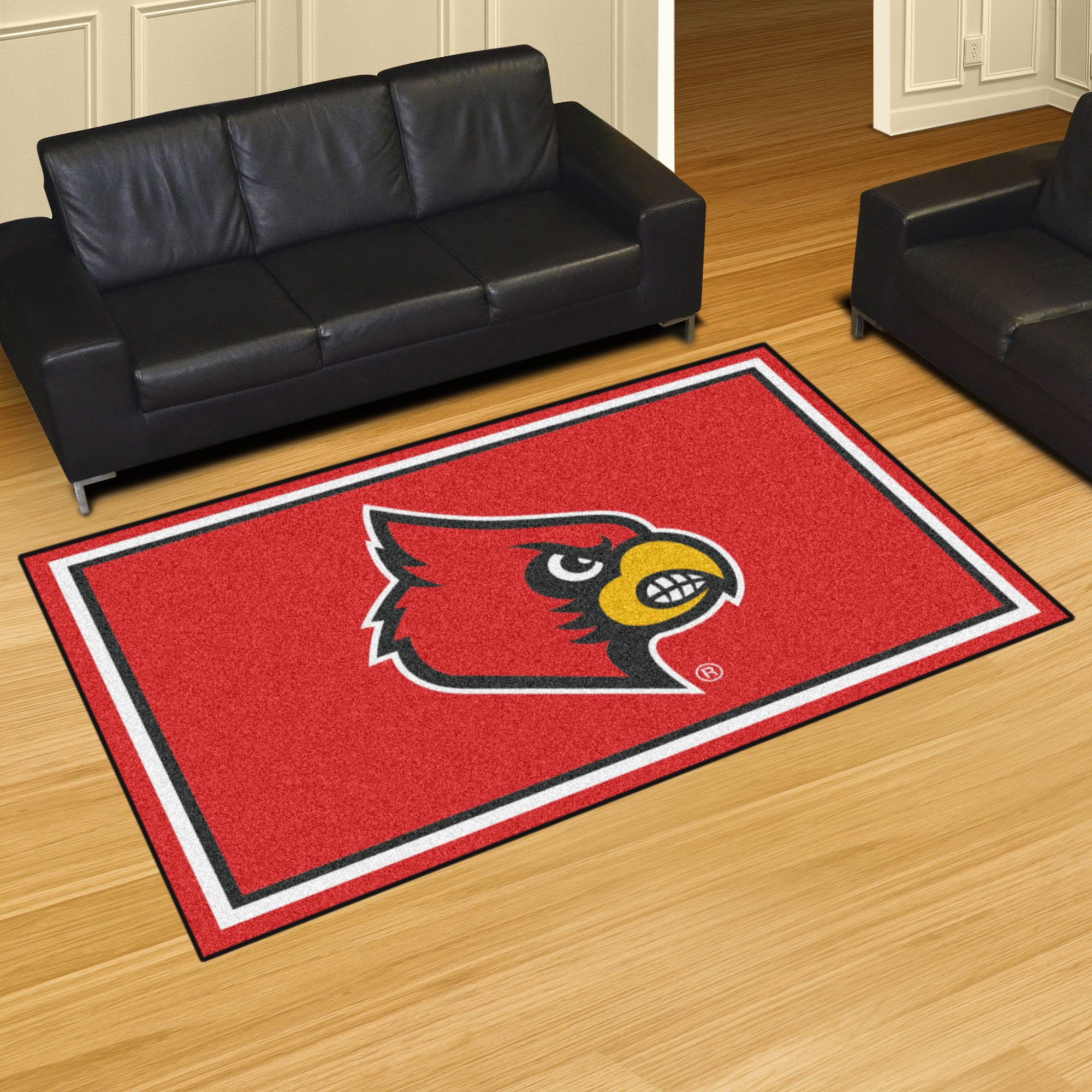 University Of Louisville Cardinals Area Rug 5 X 8