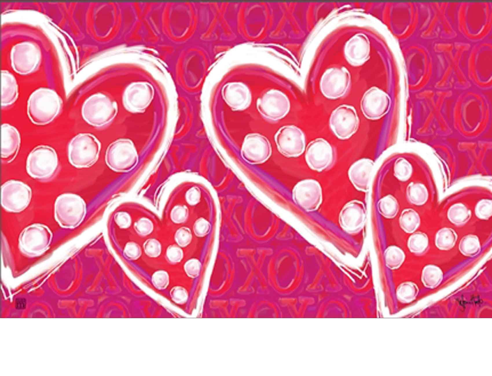 Indoor & Outdoor Valentine Wishes MatMate Doormat 18 x 30