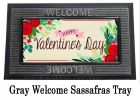 Valentine's Day Floral Sassafras Mat - 10 x 22 Insert Doormat