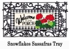 Welcome to Our Porch Geraniums Sassafras Mat - 10x22 Insert Doormat
