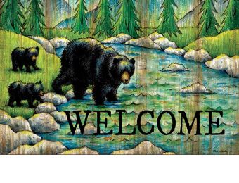 Indoor & Outdoor Welcome Black Bear Insert Doormat - 18x30