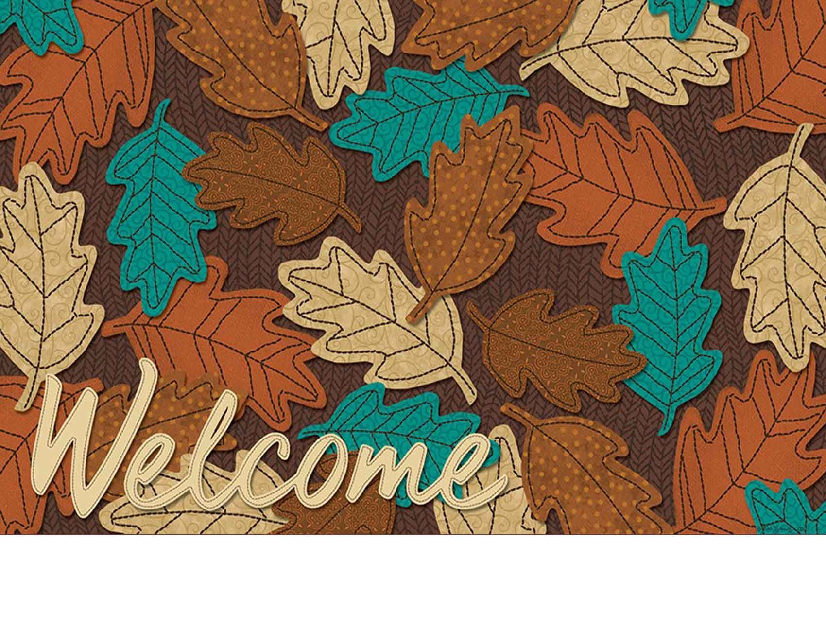 Indoor & Outdoor Fall Leaves Insert Doormat 18x30