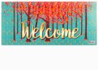 Welcome Fall Trees Sassafras Mat - 10 x 22 Insert Doormat