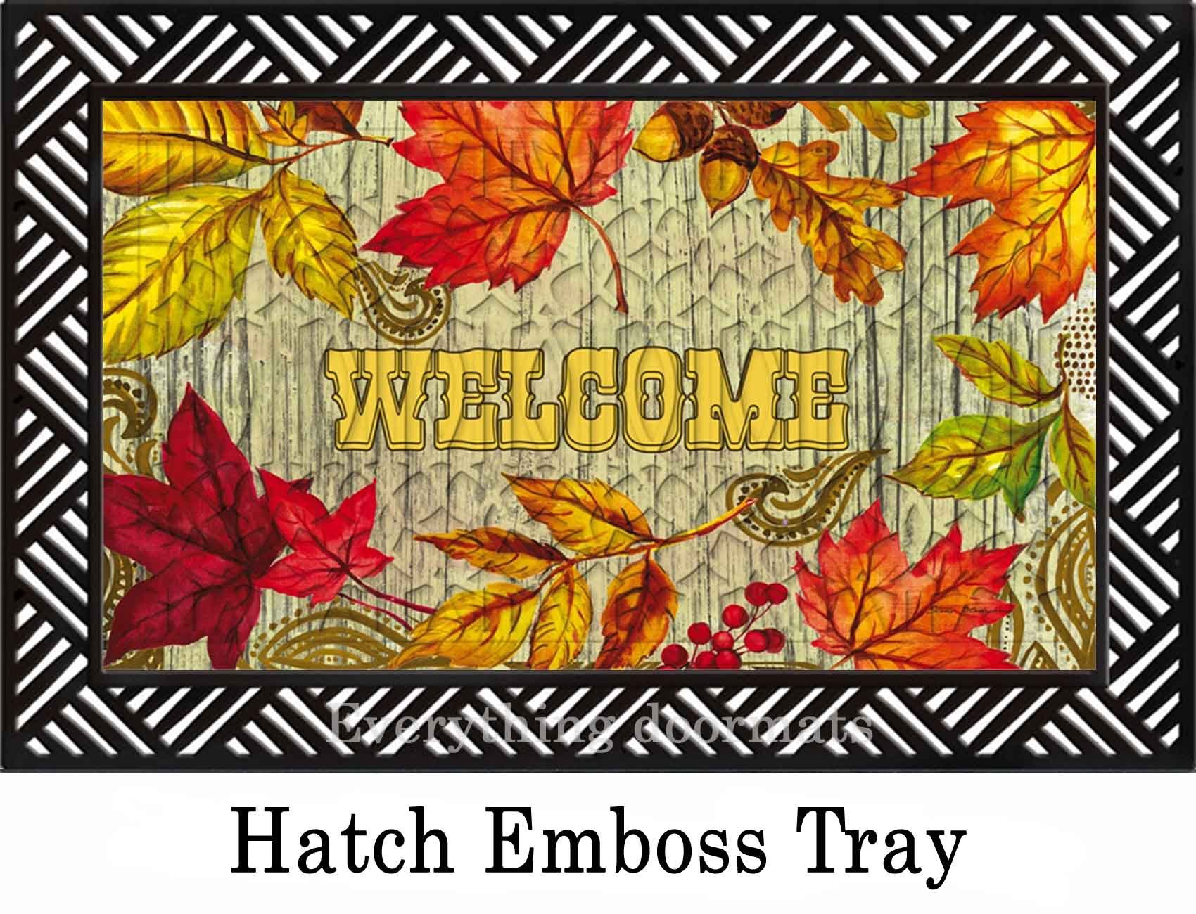 Trellis Embossed Leaves Doormat 19 x 30