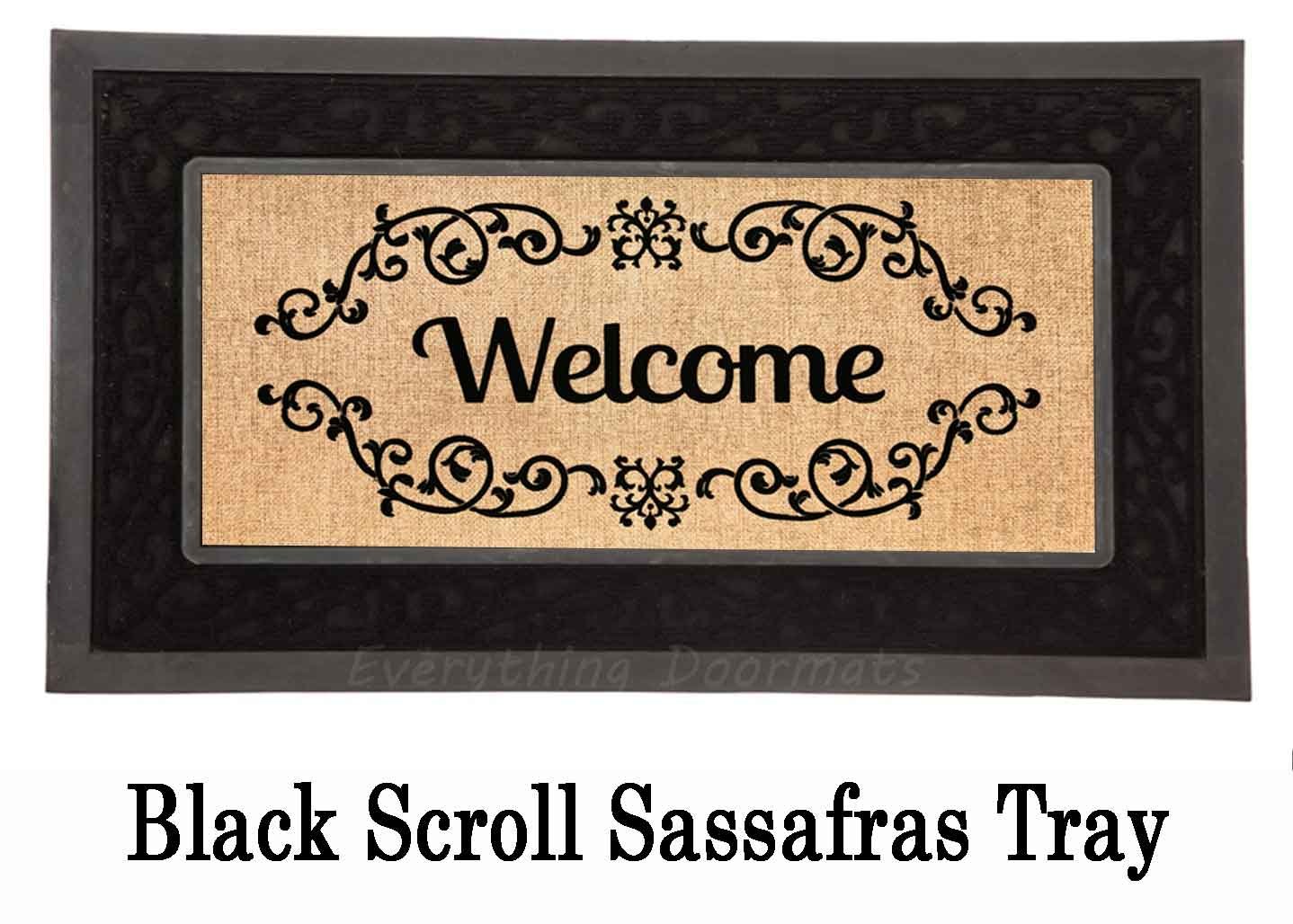 Evergreen Black Scroll Sassafras Mat Tray