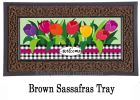 Welcome Spring Tulips Sassafras Mat - 10 x 22 Insert Doormat