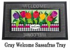 Welcome Spring Tulips Sassafras Mat - 10 x 22 Insert Doormat