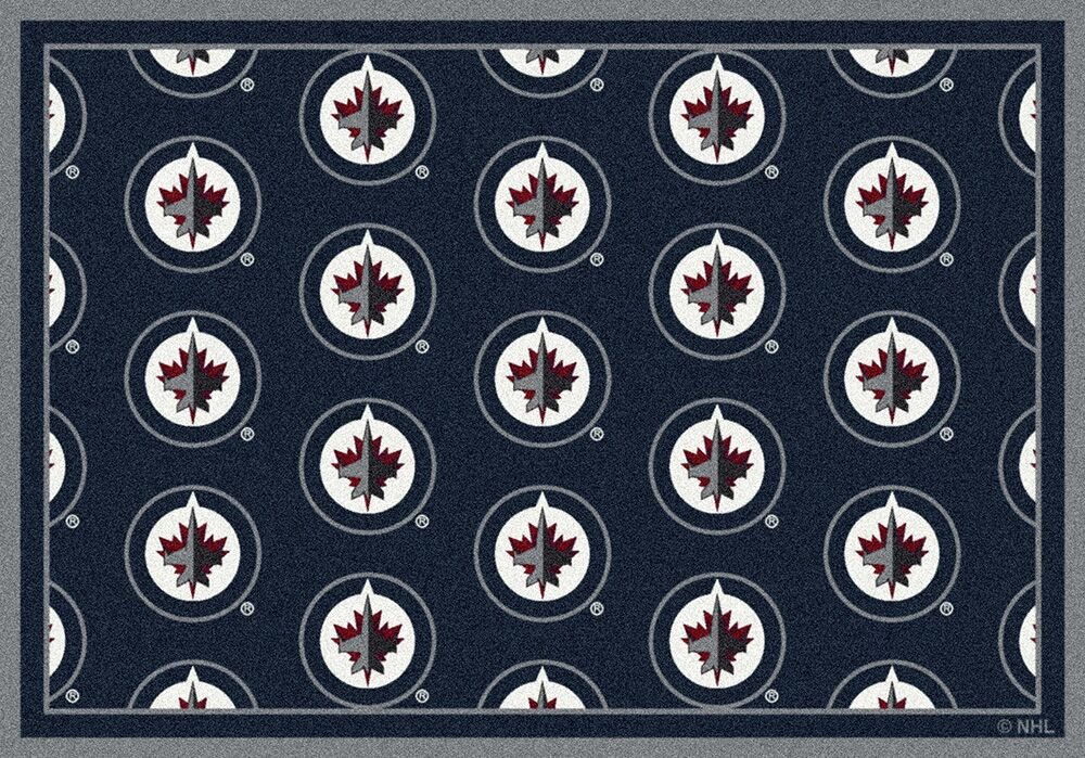 Winnipeg Jets NHL Repeating Logo Nylon Area Rug