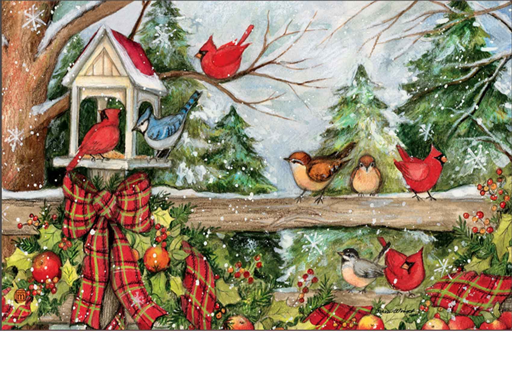 Farmhouse Christmas Indoor & Outdoor MatMate Insert - Doormat 18 x 30