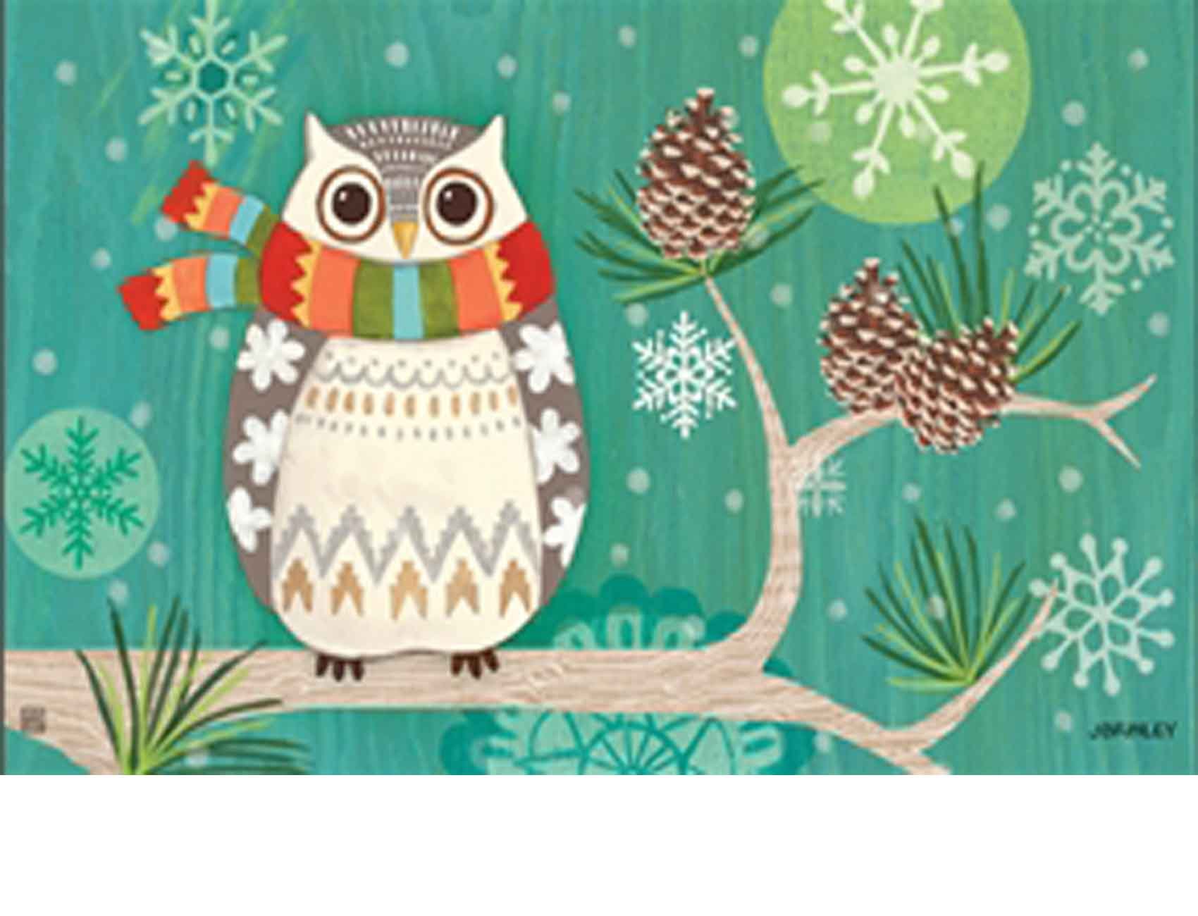 Indoor Outdoor Winter Owl Matmates Doormat 18 X 30