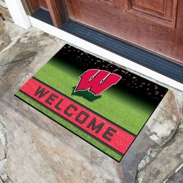 Wisconsin University Flocked Rubber Doormat - 18 x 30