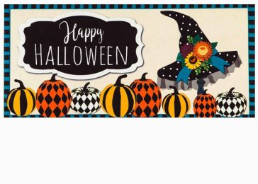 Witch Hat and Pumpkins Sassafras Mat - 10 x 22 Insert Doormat