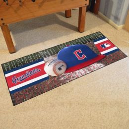 Cleveland Guardians Baseball Runner Mat - 29.5 x 72 (Field & Logo: Logo or Mascot)