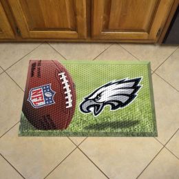 Philadelphia Eagles Scrapper Doormat - 19 x 30 rubber (Field & Logo: Football Field)