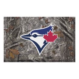 Toronto Blue Jays Scrapper Doormat - 19 x 30 Rubber (Field & Logo: Camo & Logo)