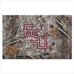 Florida State University Scrapper Doormat - 19" x 30" Rubber (Field & Logo: Camo & Logo)