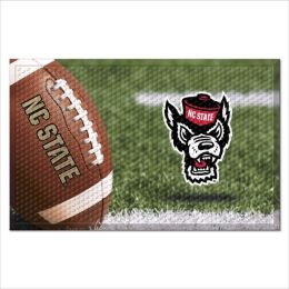 NC State Scrapper Logo Doormat - 19 x 30 rubber (Field & Logo: Football Field)