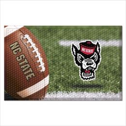 NC State Scrapper Logo Doormat - 19 x 30 rubber (Field & Logo: Football Field)