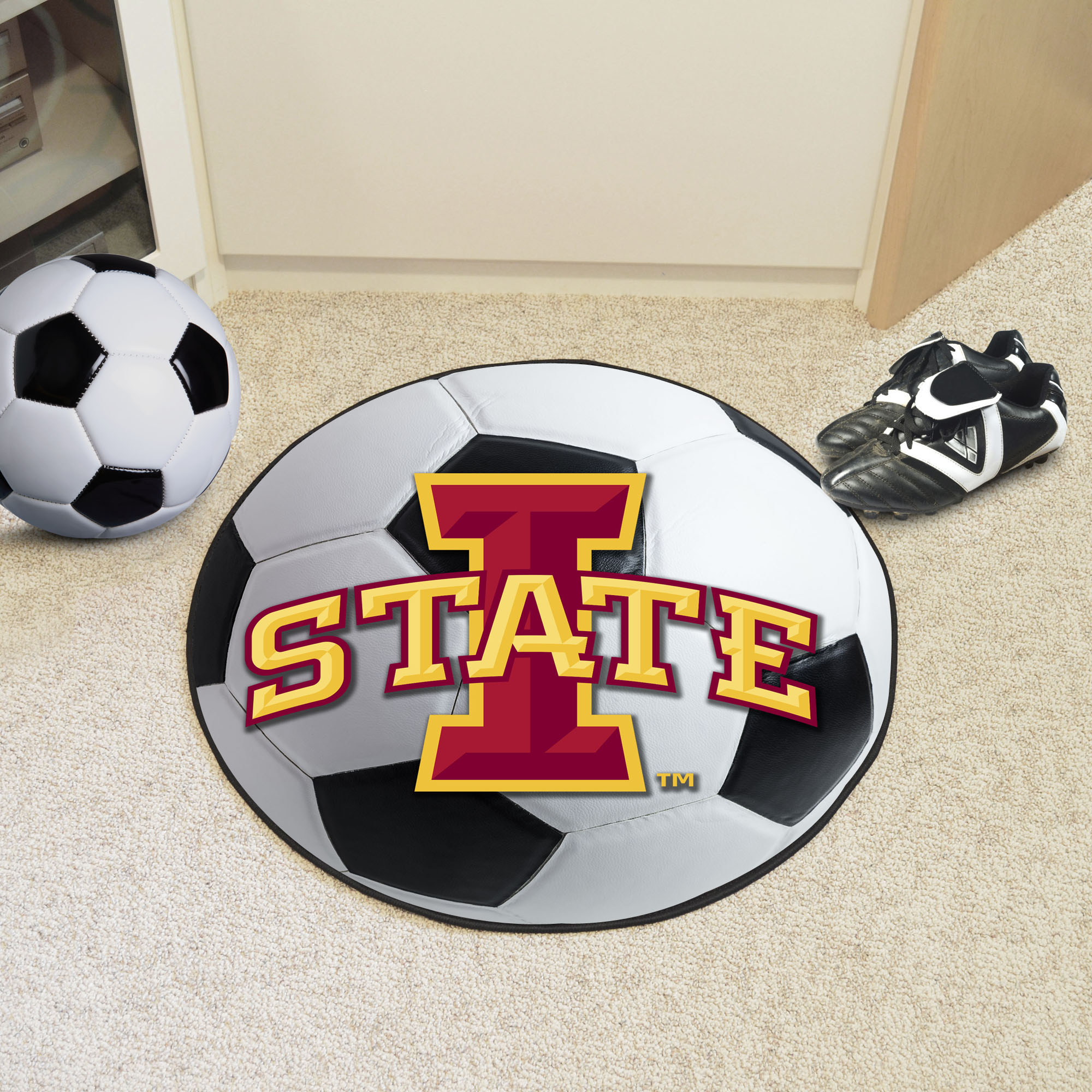 Iowa State University Ball-Shaped Area Rugs (Ball Shaped Area Rugs: Soccer Ball)