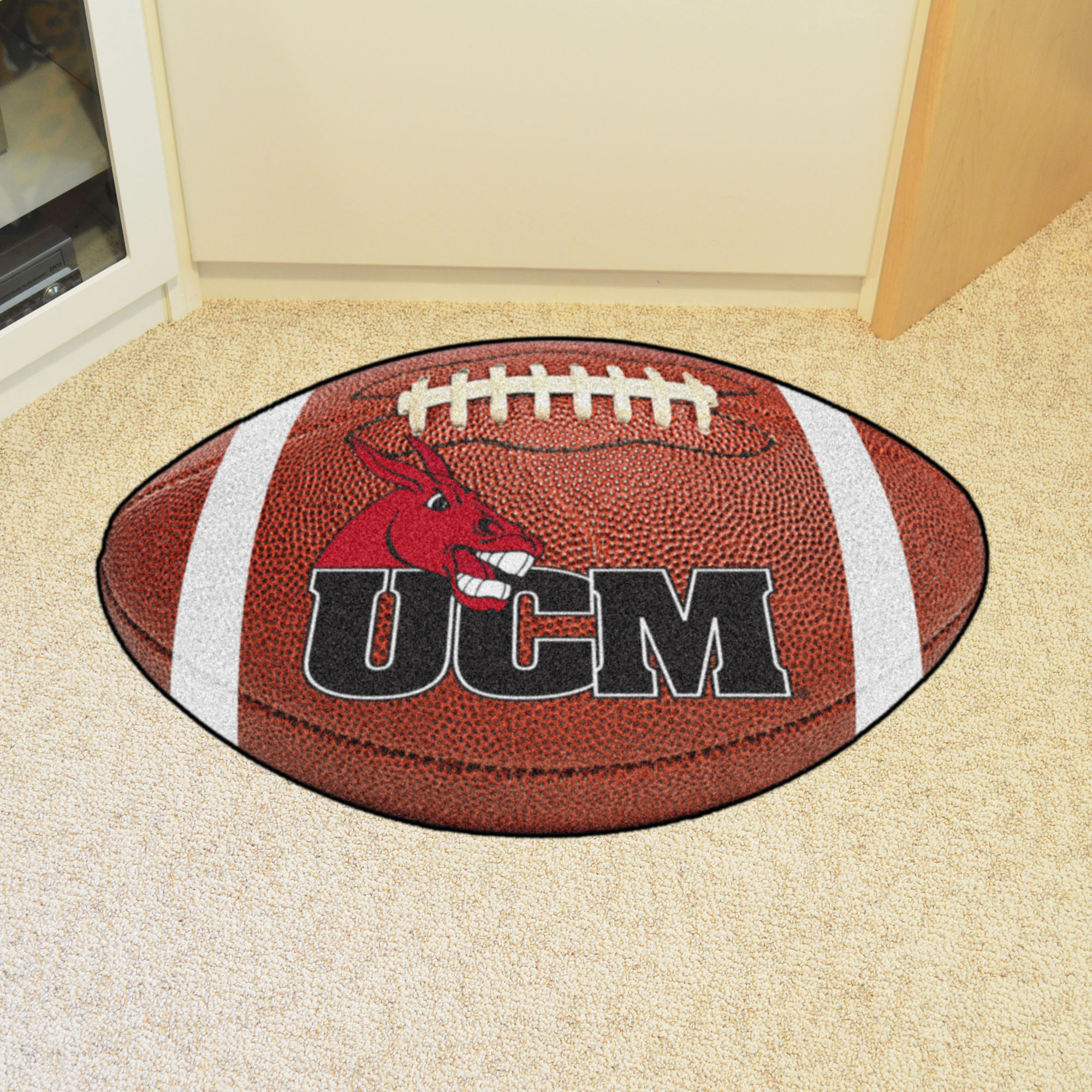 University of Central Missouri Mules Ball Shaped Area Rugs (Ball Shaped Area Rugs: Football)