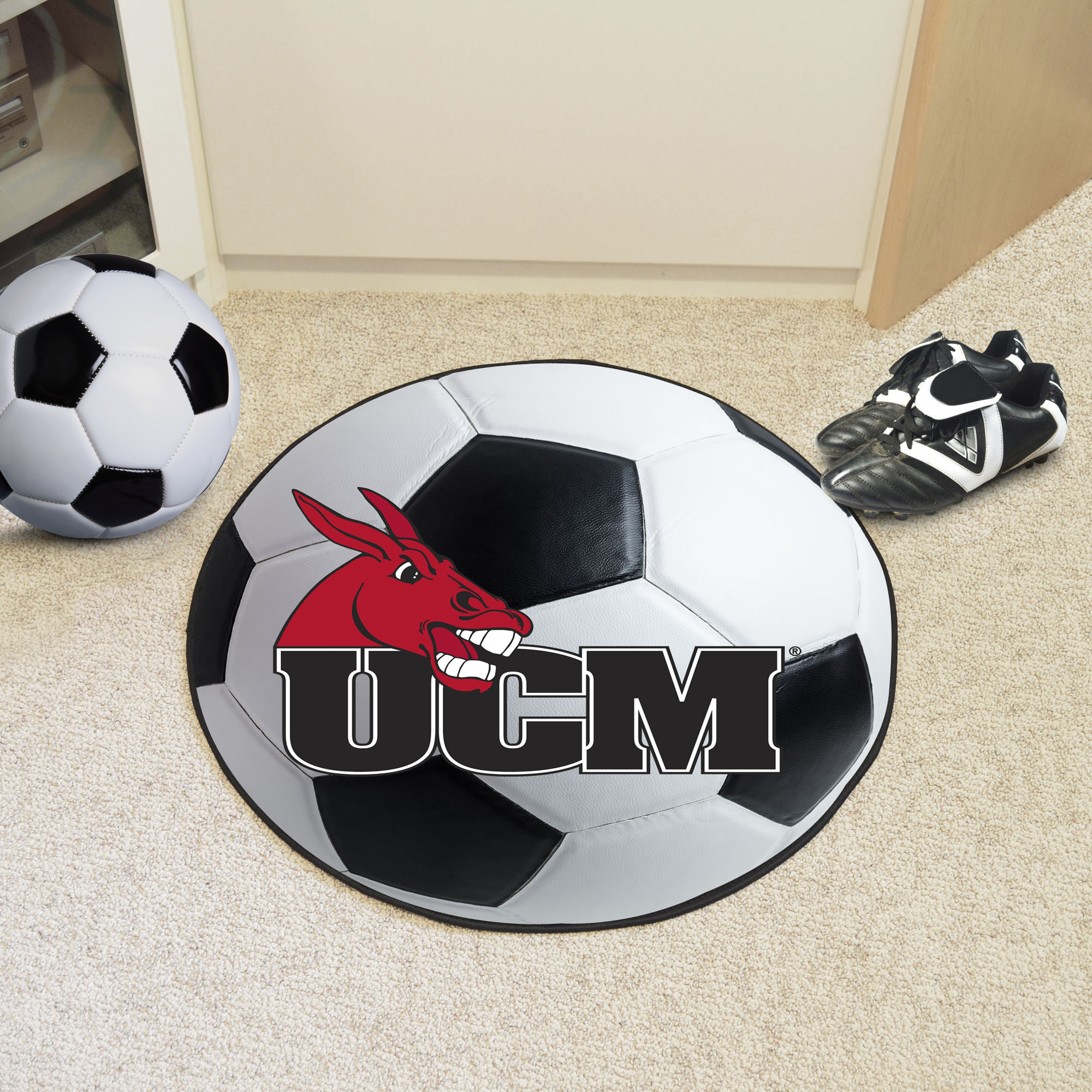 University of Central Missouri Mules Ball Shaped Area Rugs (Ball Shaped Area Rugs: Soccer Ball)