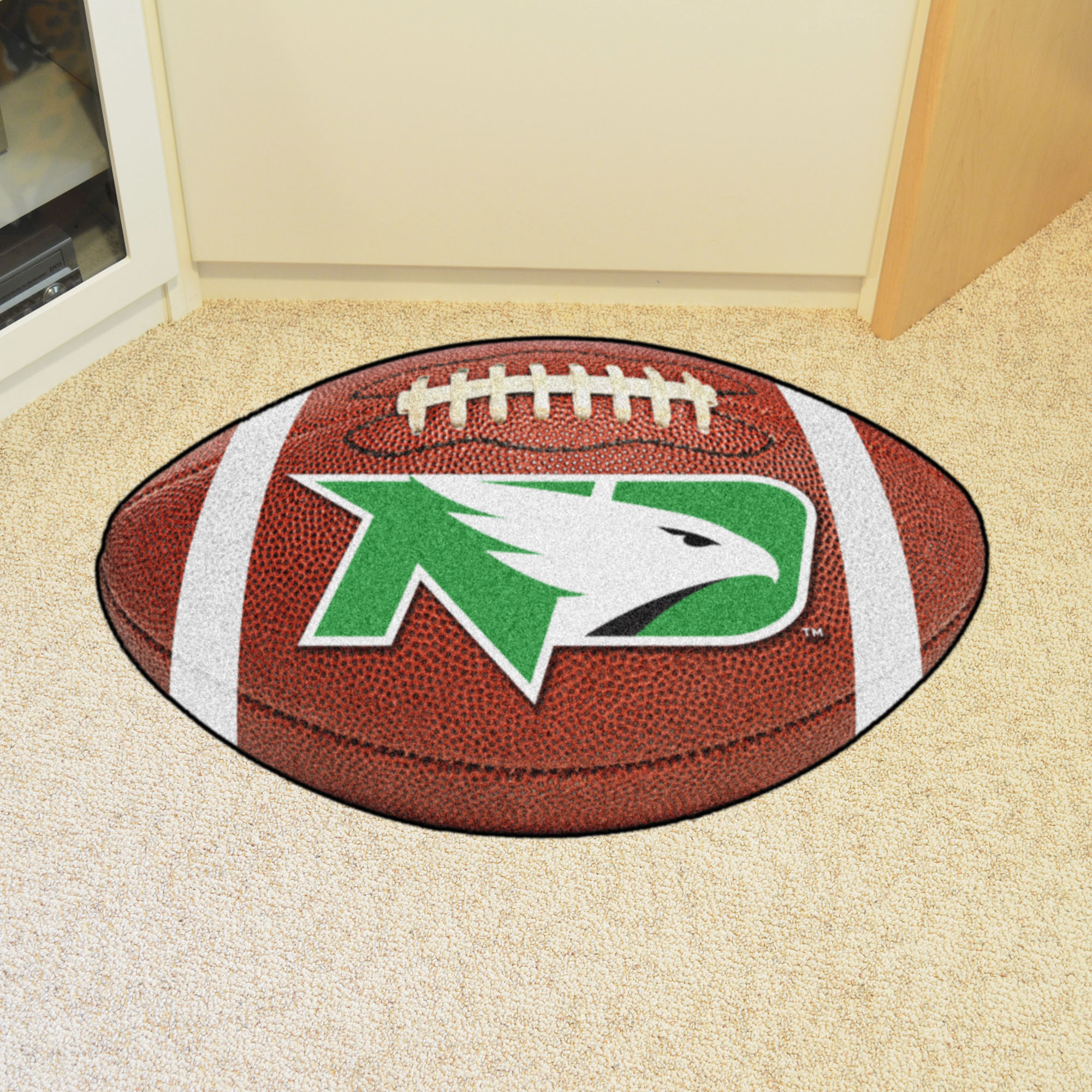 North Dakota Fighting Hawks Ball Shaped Area Rugs (Ball Shaped Area Rugs: Football)