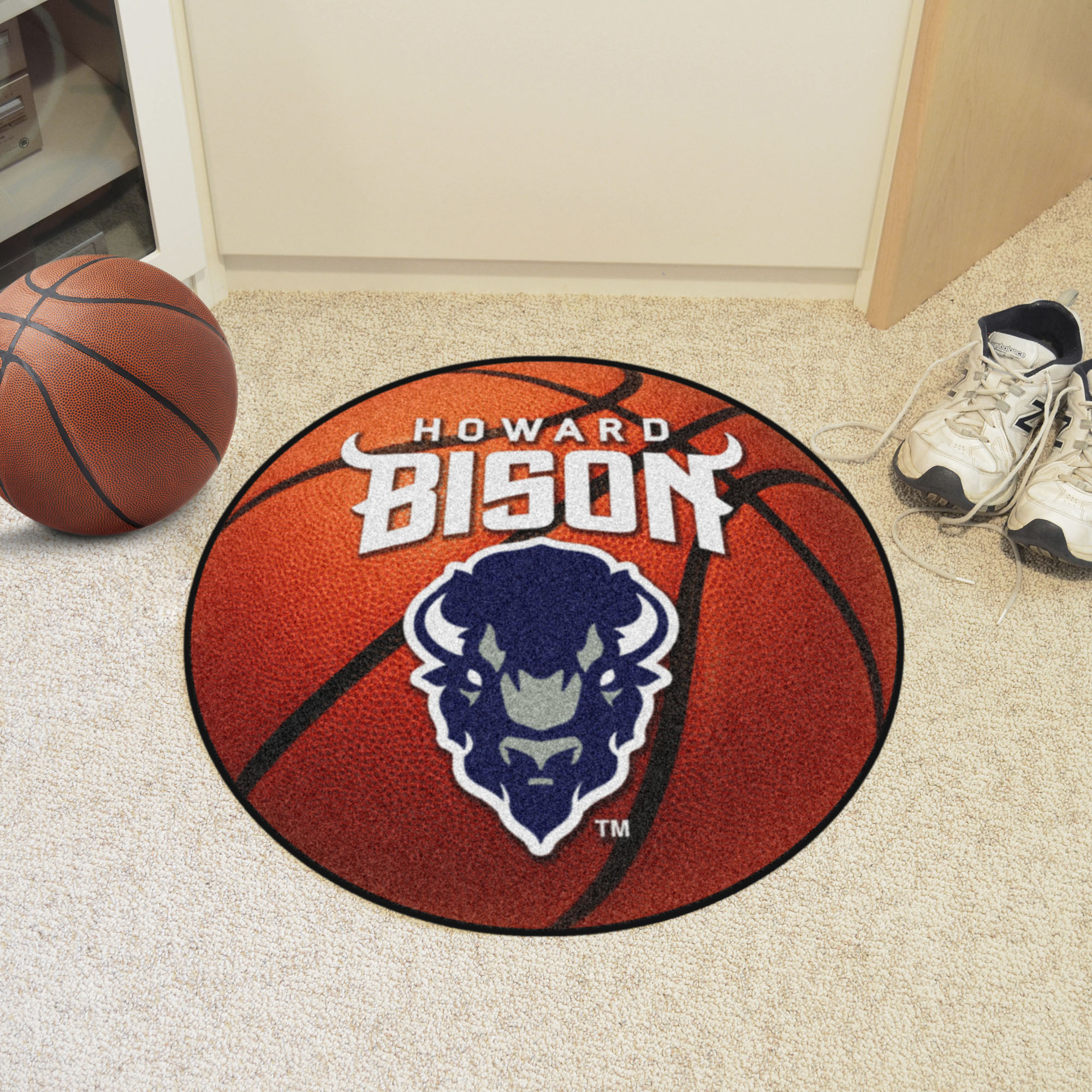 Howard University Bisons Ball Shaped Area Rugs (Ball Shaped Area Rugs: Basketball)