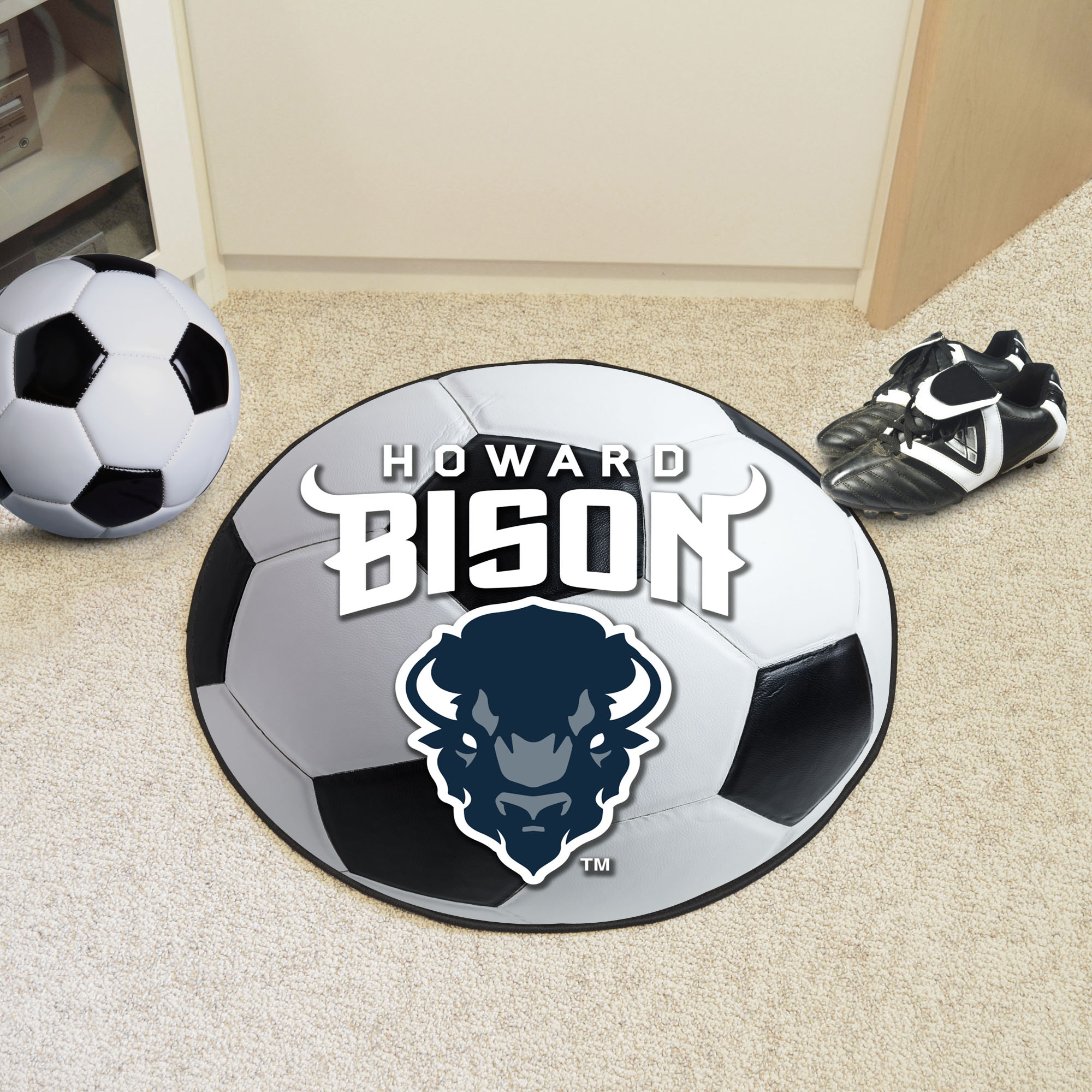 Howard University Bisons Ball Shaped Area Rugs (Ball Shaped Area Rugs: Soccer Ball)