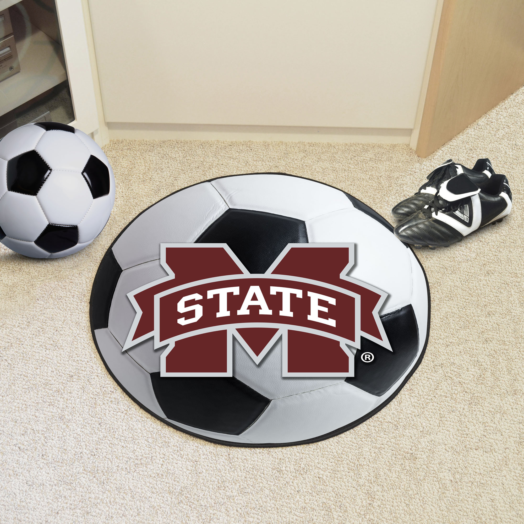 Mississippi State University Ball Shaped Area Rugs (Ball Shaped Area Rugs: Soccer Ball)