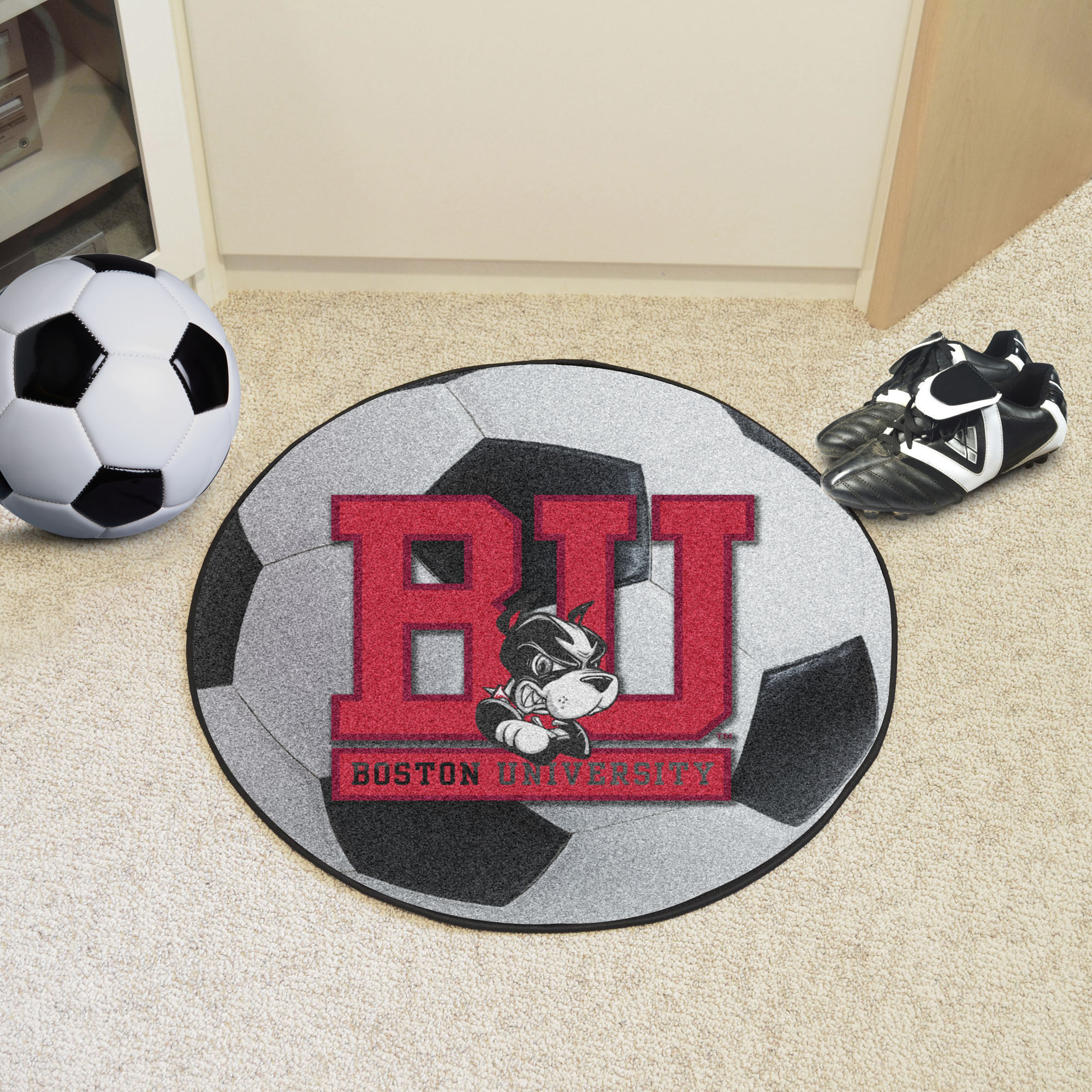 Boston University Ball-Shaped Area Rugs (Ball Shaped Area Rugs: Soccer Ball)