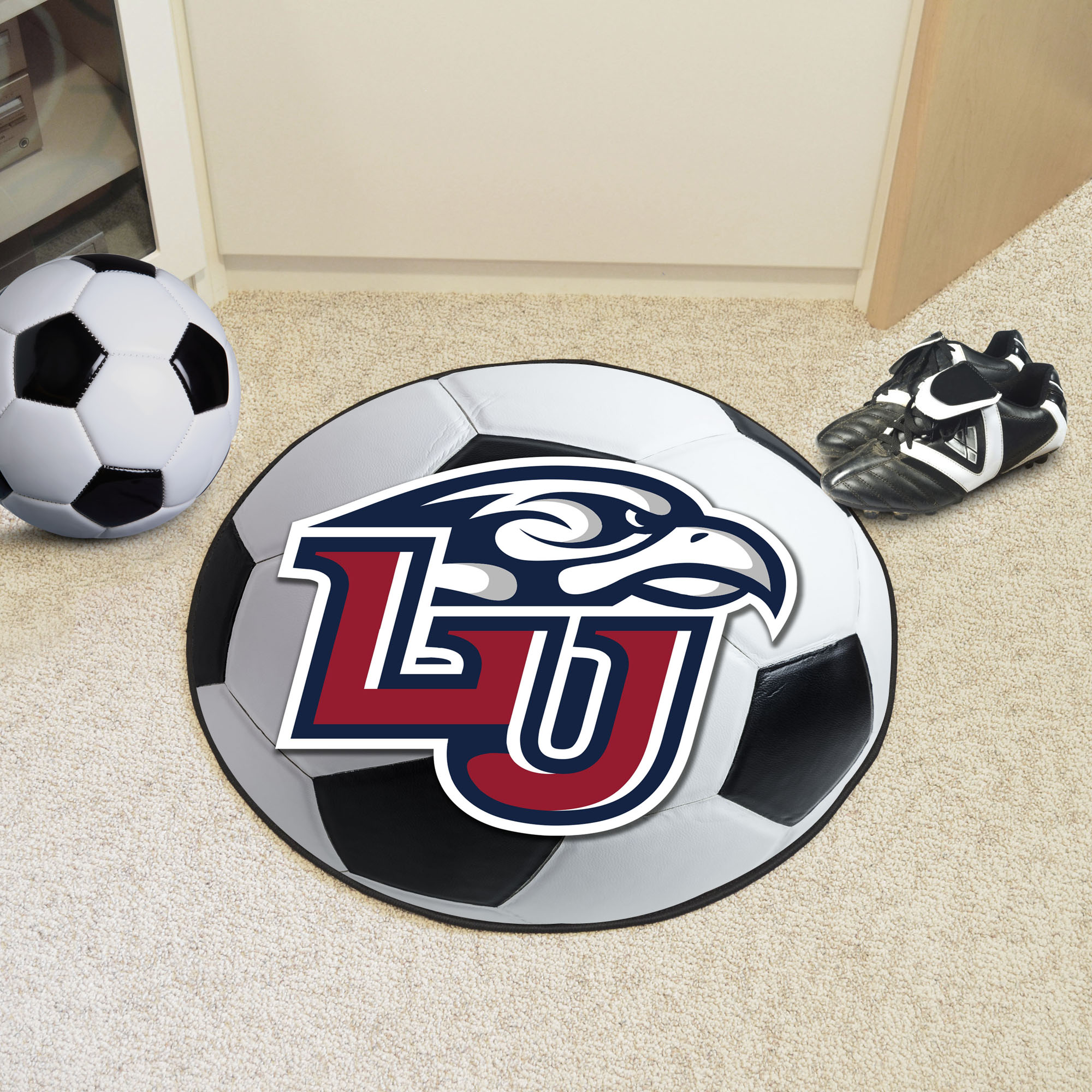 Liberty University Ball Shaped Area Rugs (Ball Shaped Area Rugs: Soccer Ball)