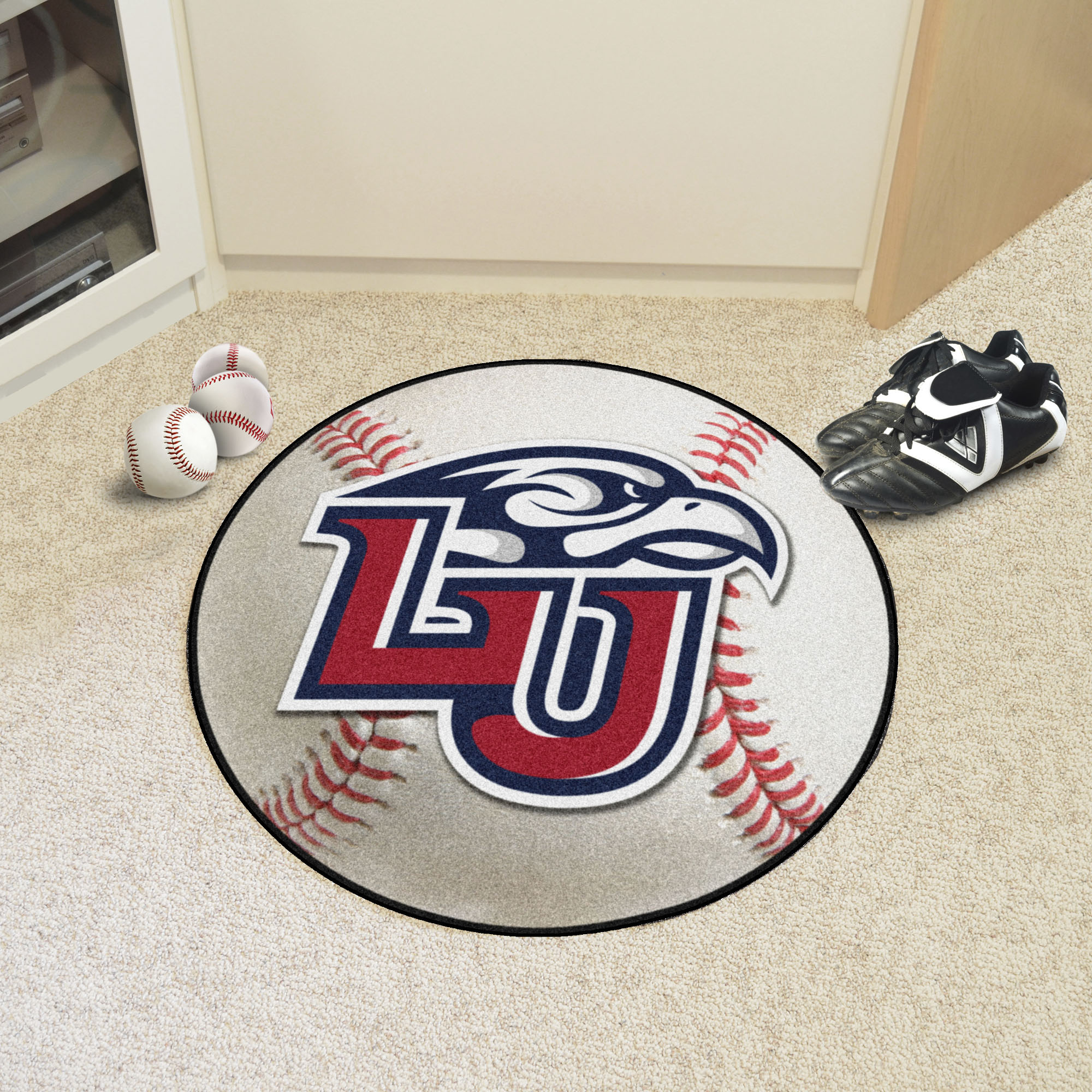 Liberty University Ball Shaped Area Rugs (Ball Shaped Area Rugs: Baseball)