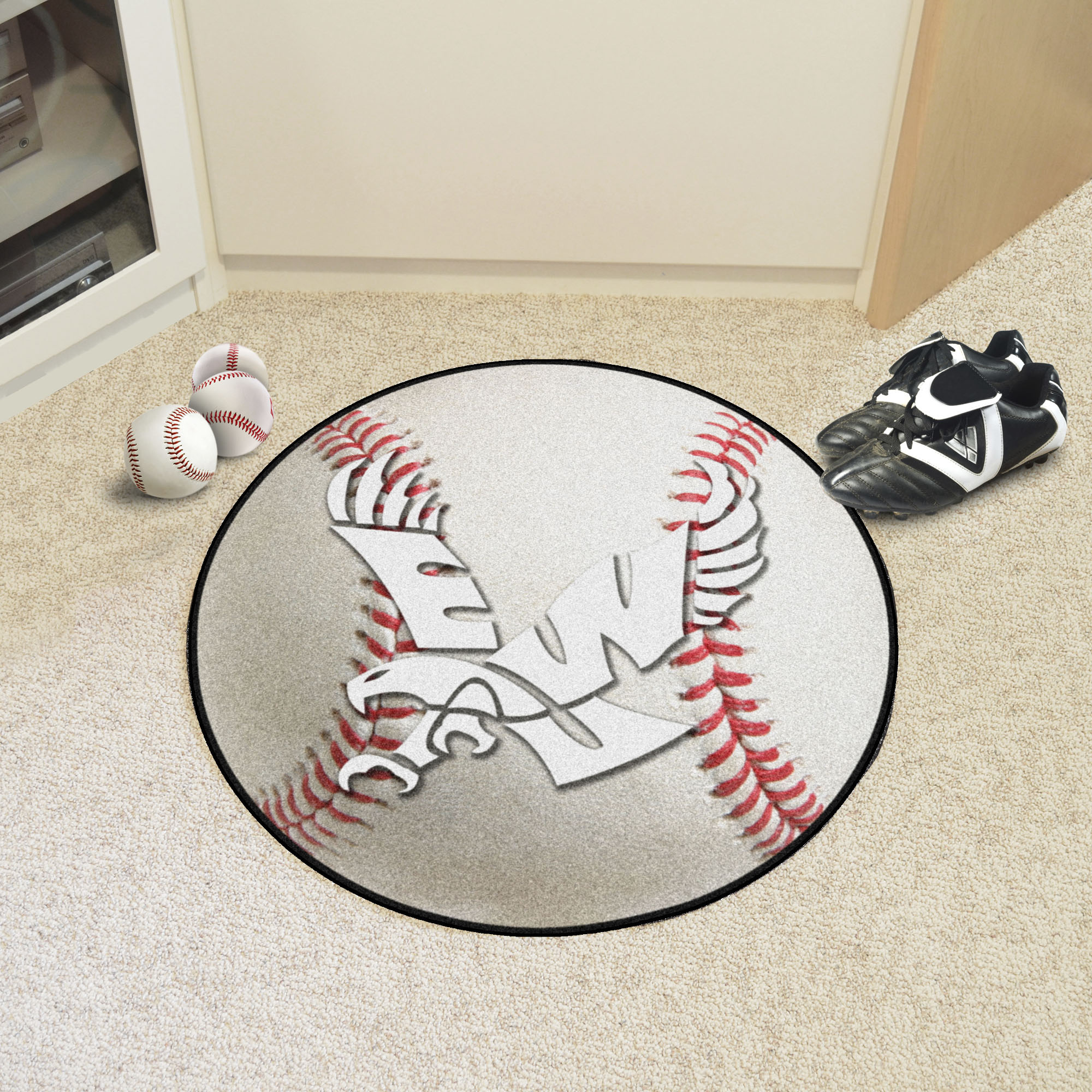 Eastern Washington University Area Rugs - Nylon Ball Shaped (Ball Shaped Area Rugs: Baseball)
