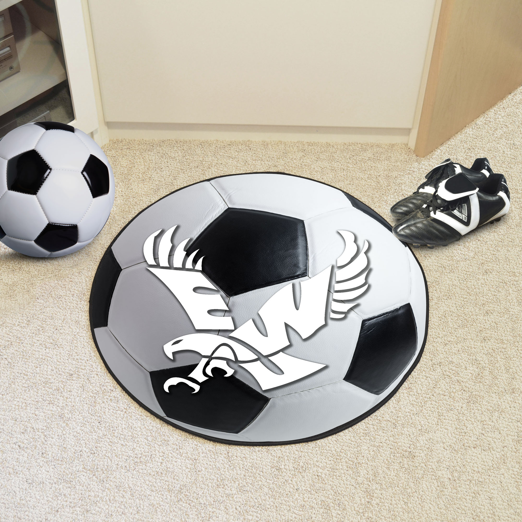 Eastern Washington University Area Rugs - Nylon Ball Shaped (Ball Shaped Area Rugs: Soccer Ball)