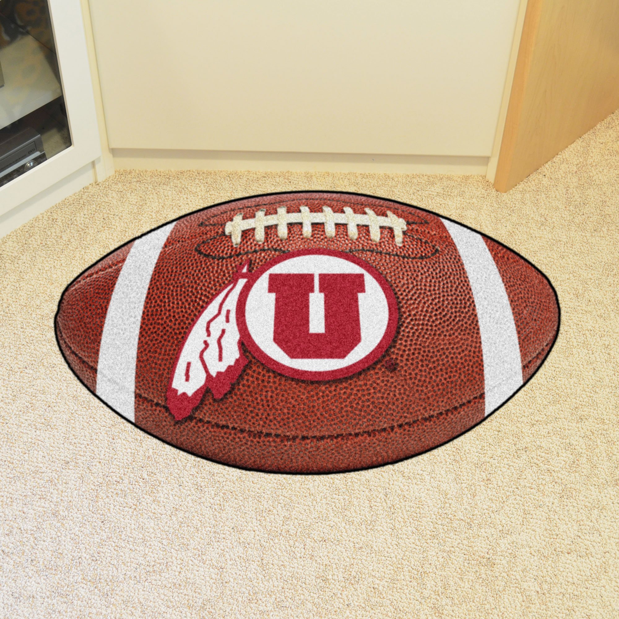 University of Utah Utes Ball Shaped Area Rugs (Ball Shaped Area Rugs: Football)