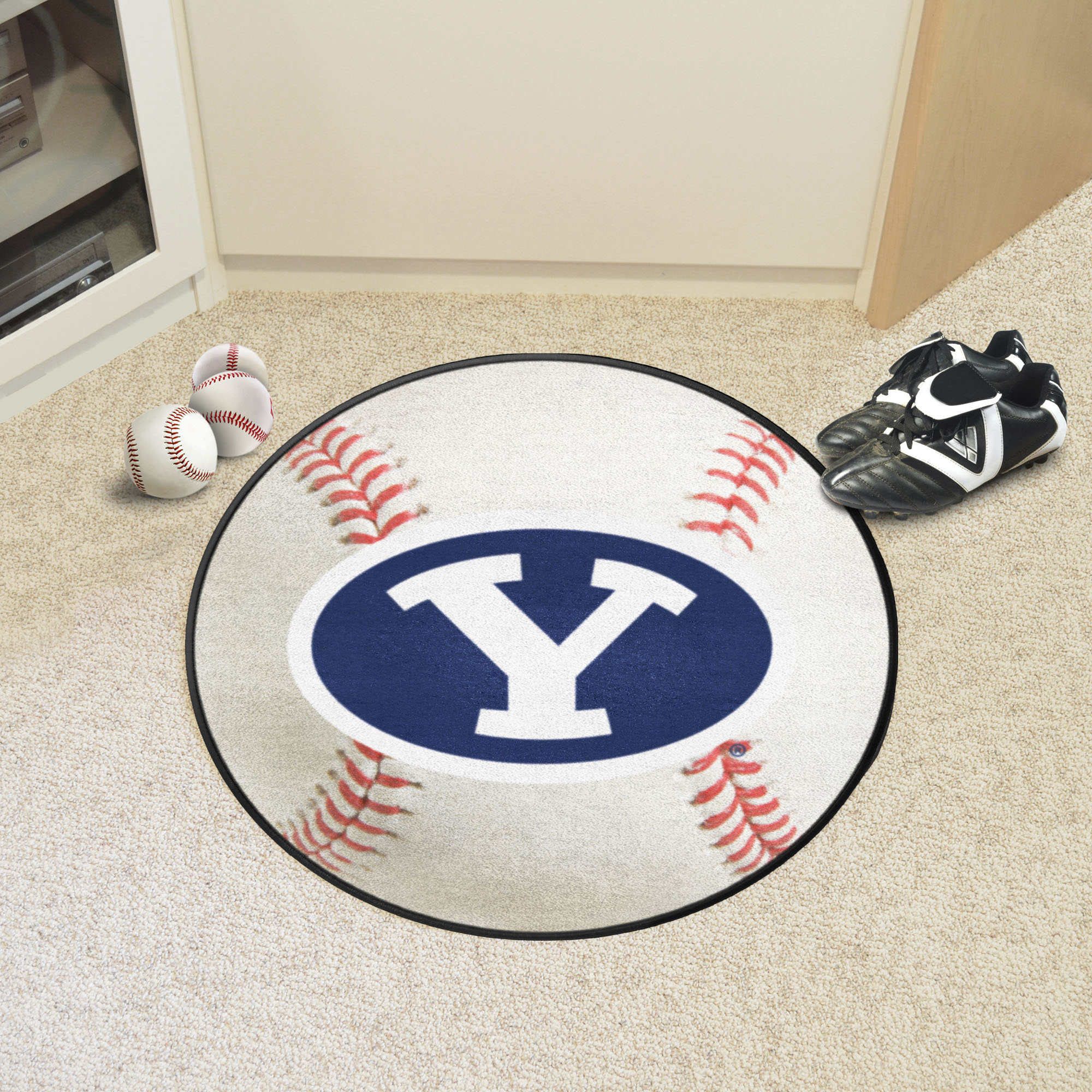 Brigham Young University Ball Shaped Area Rugs (Ball Shaped Area Rugs: Baseball)