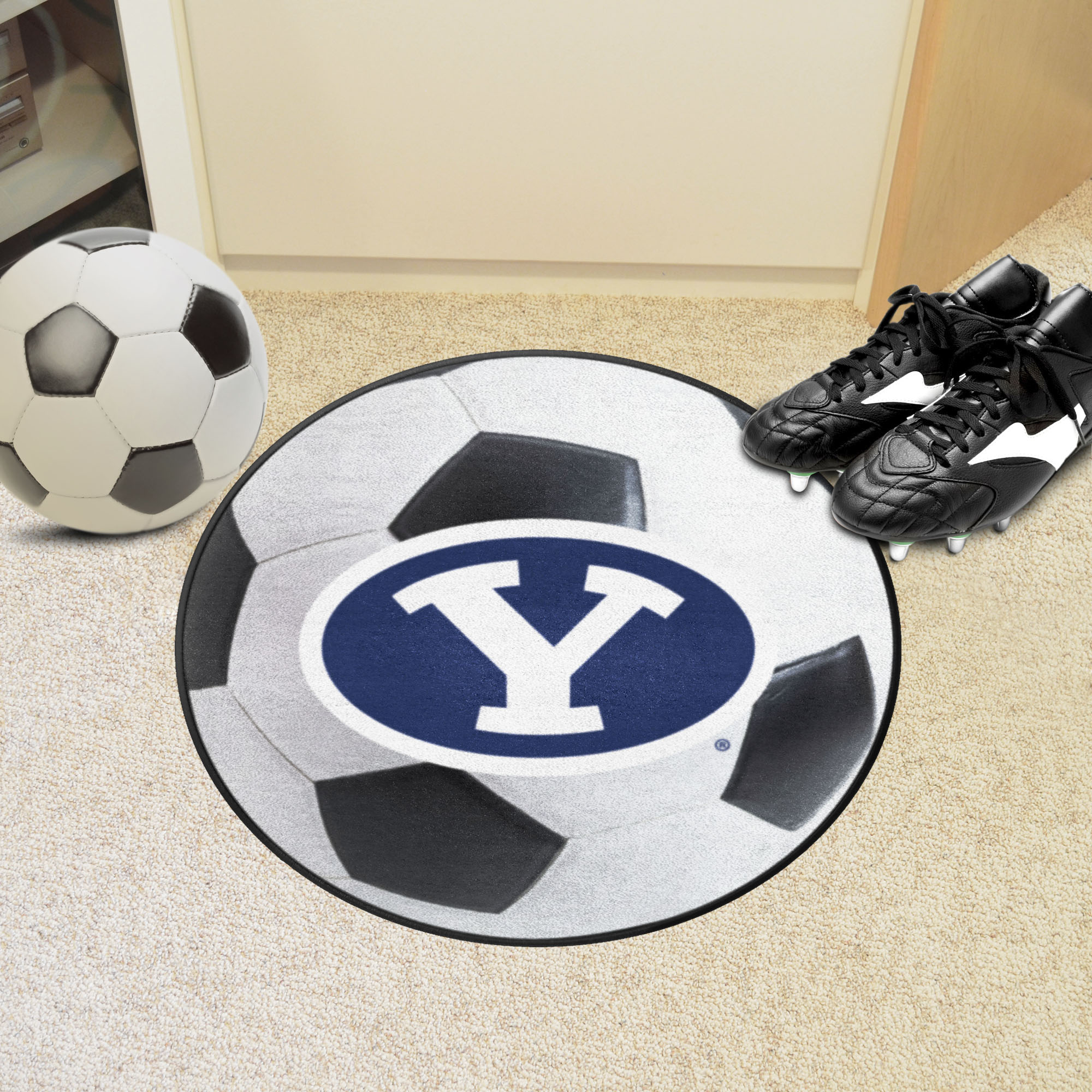 Brigham Young University Ball Shaped Area Rugs (Ball Shaped Area Rugs: Soccer Ball)