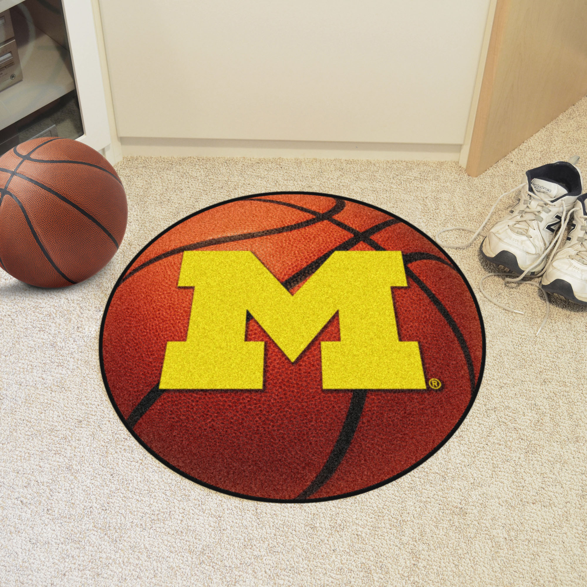 University of Michigan Ball Shaped Area Rugs (Ball Shaped Area Rugs: Basketball)