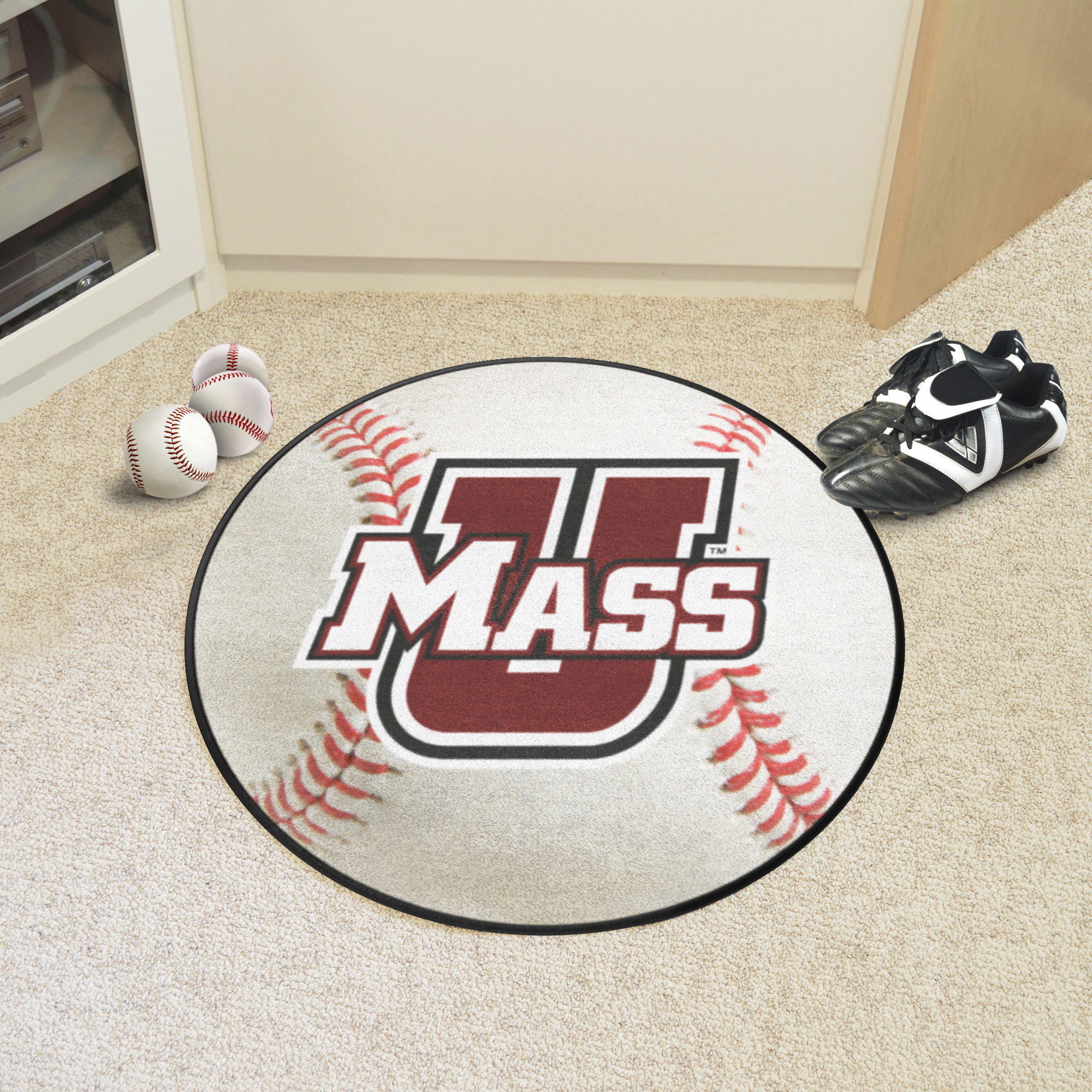 University of Massachusetts Ball Shaped Area Rugs (Ball Shaped Area Rugs: Baseball)