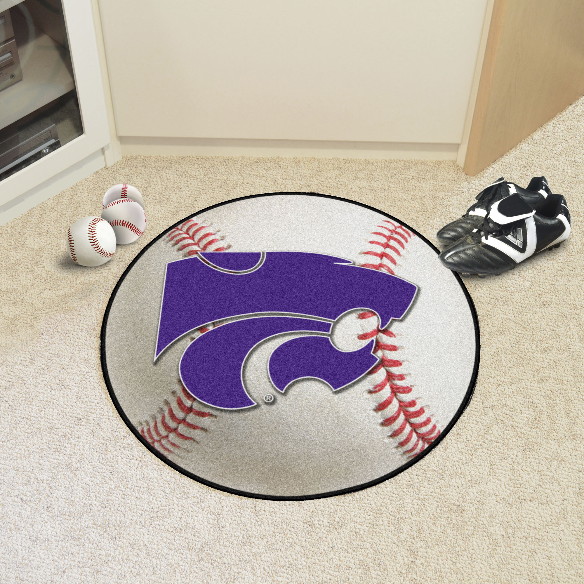 Kansas State University Ball-Shaped Area Rugs (Ball Shaped Area Rugs: Baseball)