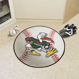 University of Miami Ball Shaped Sebastian Area Rugs (Ball Shaped Area Rugs: Baseball)