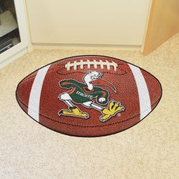 University of Miami Ball Shaped Sebastian Area Rugs (Ball Shaped Area Rugs: Football)