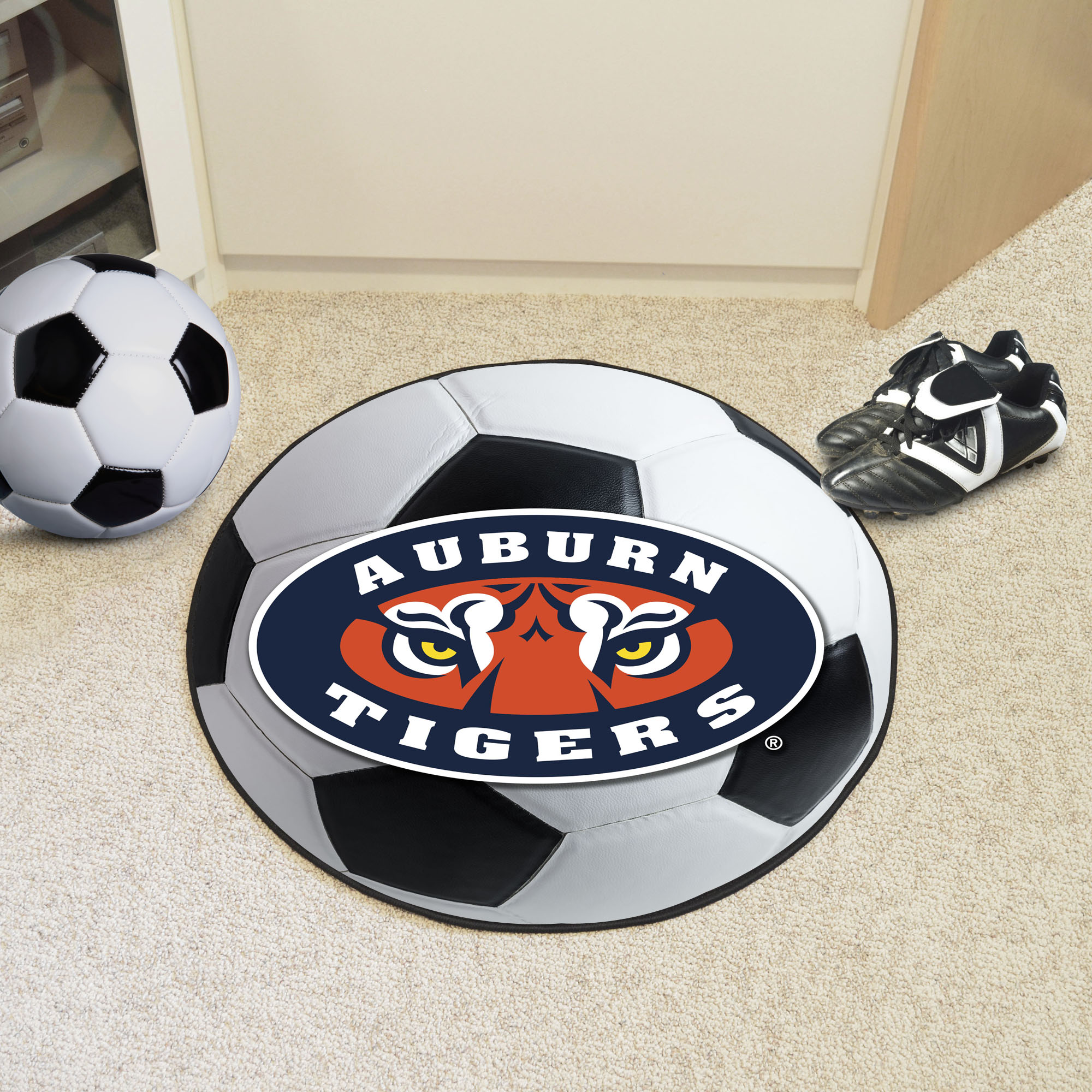 Auburn Tigers Logo Ball Shaped Area Rugs (Ball Shaped Area Rugs: Soccer Ball)