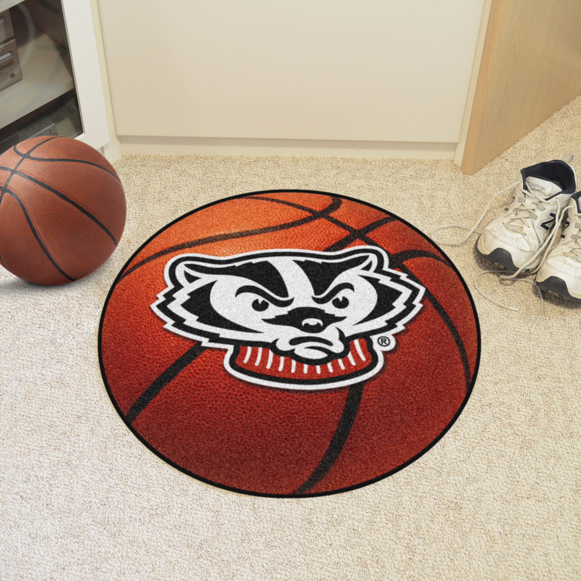 Wisconsin Badgers Ball Shaped Area Rugs (Ball Shaped Area Rugs: Basketball)