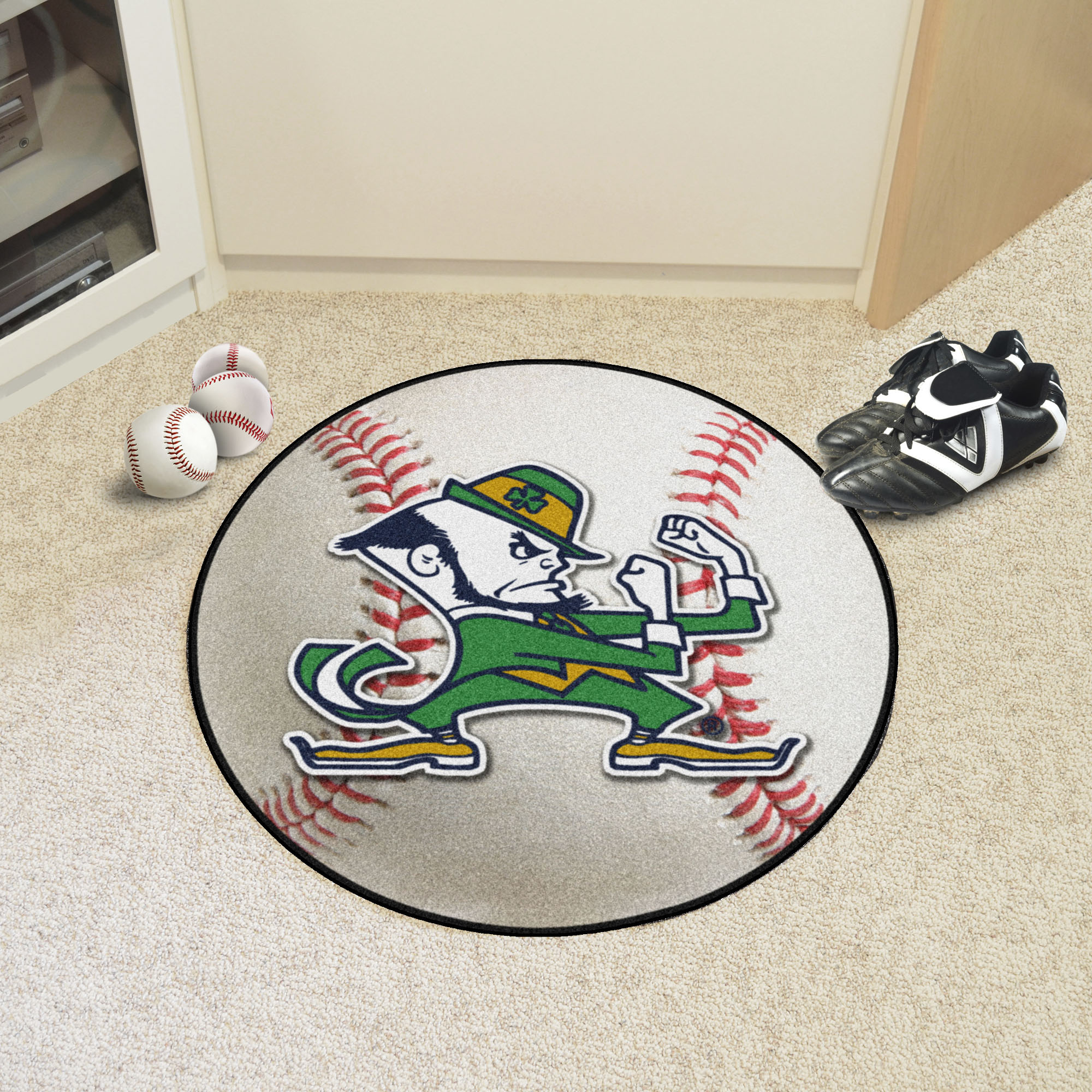 University of Notre Dame Mascot Ball Shaped Area Rugs (Ball Shaped Area Rugs: Baseball)