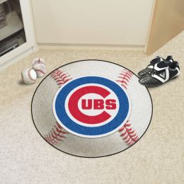 Chicago Cubs Baseball Shaped Area Rug â€“ 22 x 35 (Field & Logo: Logo or Mascot)