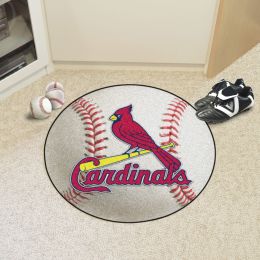 St. Louis Cardinals Baseball Shaped Area Rug – 22 x 35 (Field & Logo: Logo or Mascot)