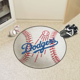 Los Angeles Dodgers Baseball Shaped Area Rug – 22 x 35 (Field & Logo: Logo or Mascot)